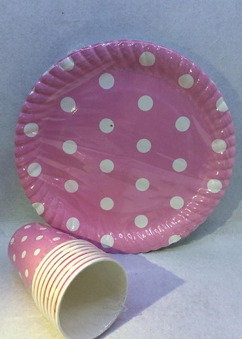 Siyah Baskılı Tabak ve Bardak Seti - Görsel 3