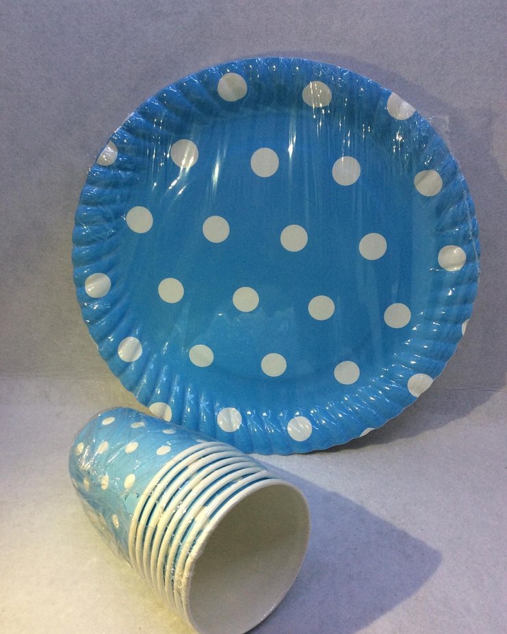 Siyah Baskılı Tabak ve Bardak Seti - Görsel 4