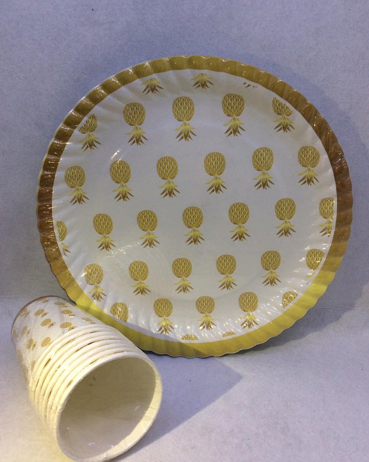 Siyah Baskılı Tabak ve Bardak Seti - Görsel 2