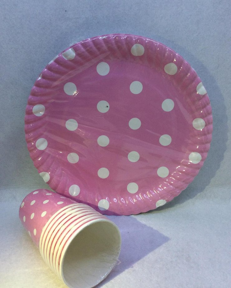 Siyah Baskılı Tabak ve Bardak Seti - Görsel 3