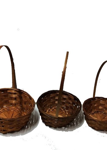 Bej Renkli Hasır Sepet Seti - Görsel 2