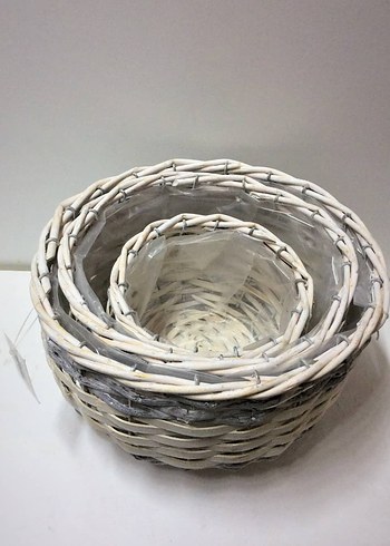 Bej Renkli Hasır Sepet Seti - Görsel 8