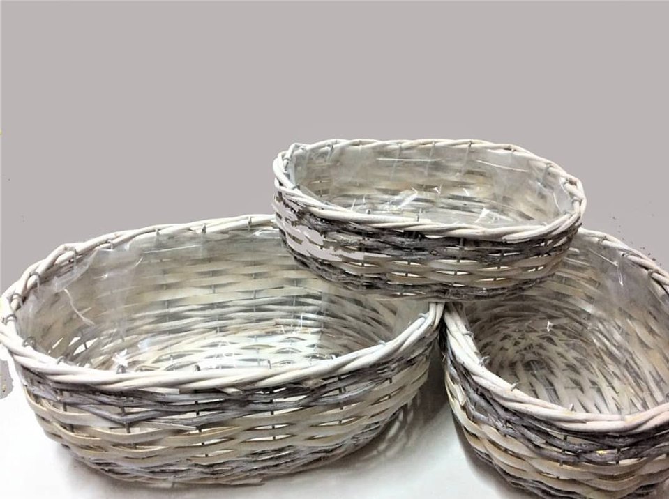 Bej Renkli Hasır Sepet Seti - Görsel 5