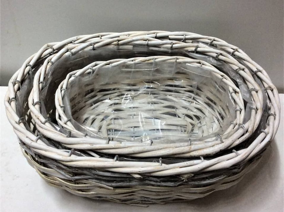 Bej Renkli Hasır Sepet Seti - Görsel 4