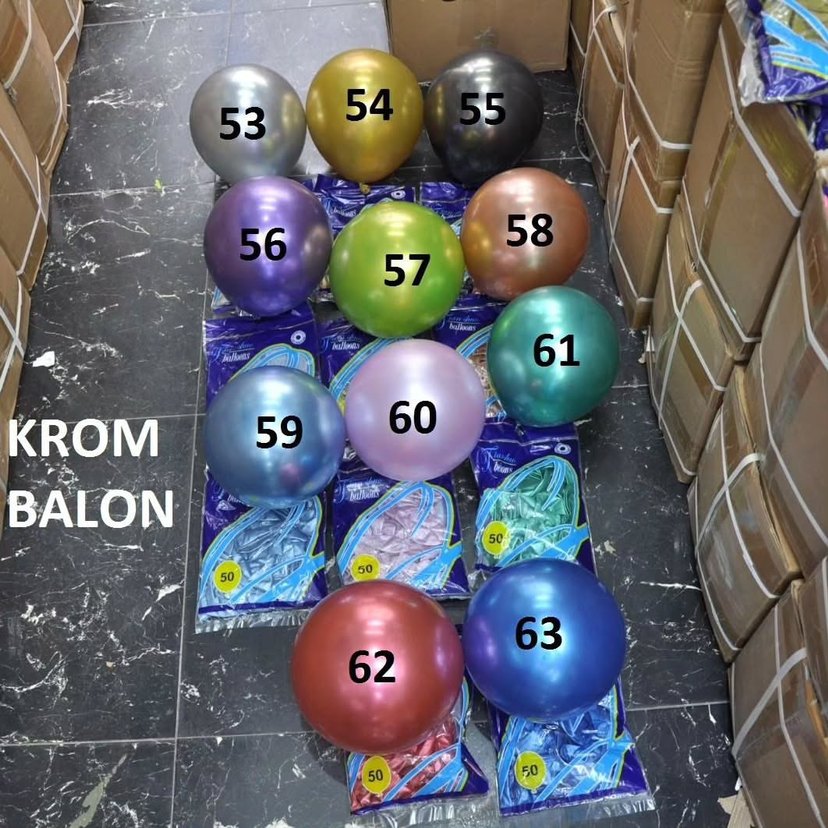 Renkli Metalik Parti Balonları - Görsel 4