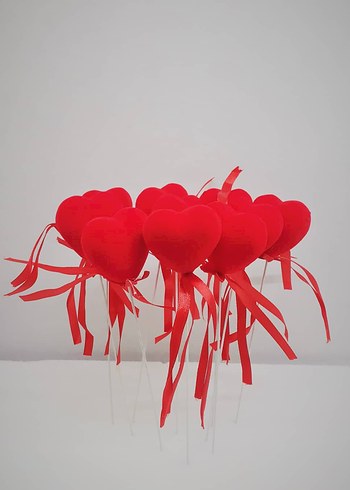 Beyaz Peluş Ayıcıklar Renkli Kurdeleli - Görsel 2