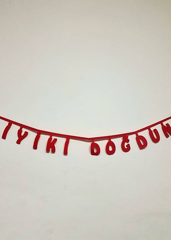 Kırmızı Parti Yazı Süsü İyi Ki Varsın - Görsel 4