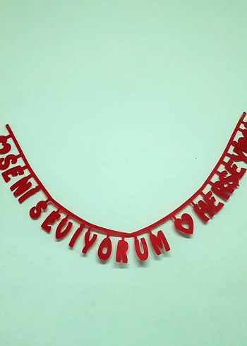 Kırmızı Parti Yazı Süsü İyi Ki Varsın - Görsel 9