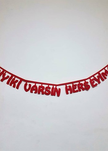 Kırmızı Parti Yazı Süsü İyi Ki Varsın - Görsel 8