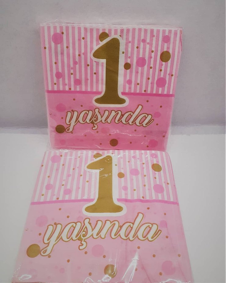 Gri Yıldızlı İyiki Doğdun Peçete - Görsel 2