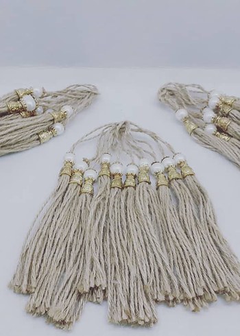 Pamuklu Püsküllü Bohem Saç Aksesuarı - Görsel 4