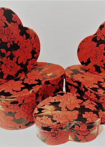 Kırmızı Kalp Desenli Hediye Kutusu Seti - Görsel 2