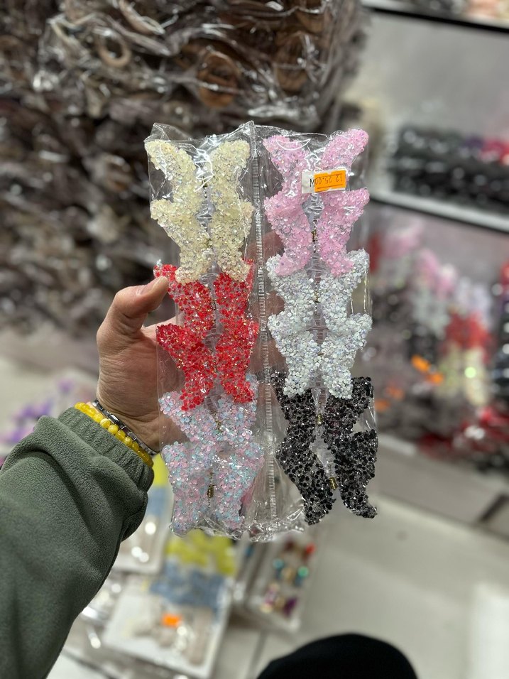 Renkli Payetli Kelebek Toka Seti - Görsel 3