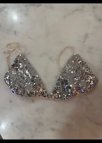 Gri İşlemeli Parlak Bralet