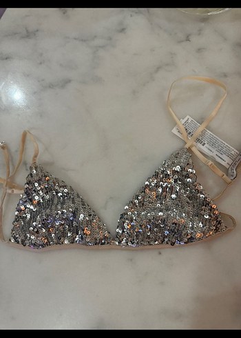 l Beden gri Renk Gri İşlemeli Parlak Bralet