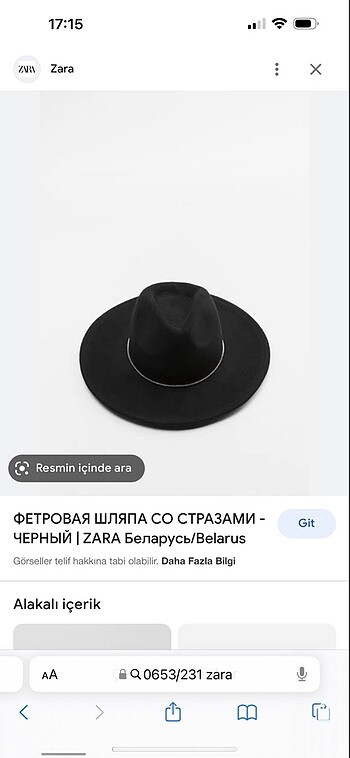 Zara yün şapka