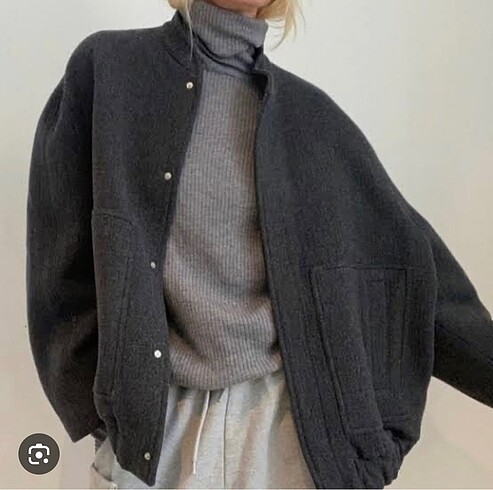 m Beden gri Renk Zara manteco bomber