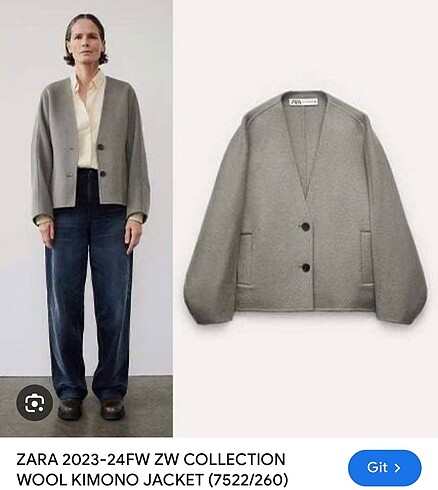 Zara yün kimono ceket