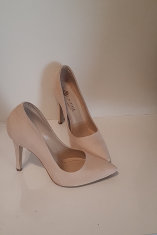 36 numara pudra süet stiletto 