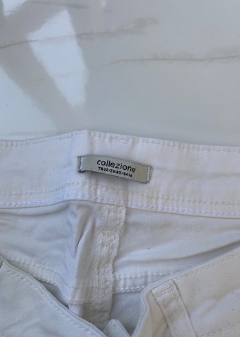 42 Beden beyaz Renk Collezione Beyaz Kadın Pantolon