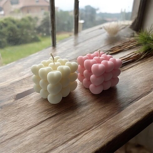 Kalp Küp Soya Wax Mum