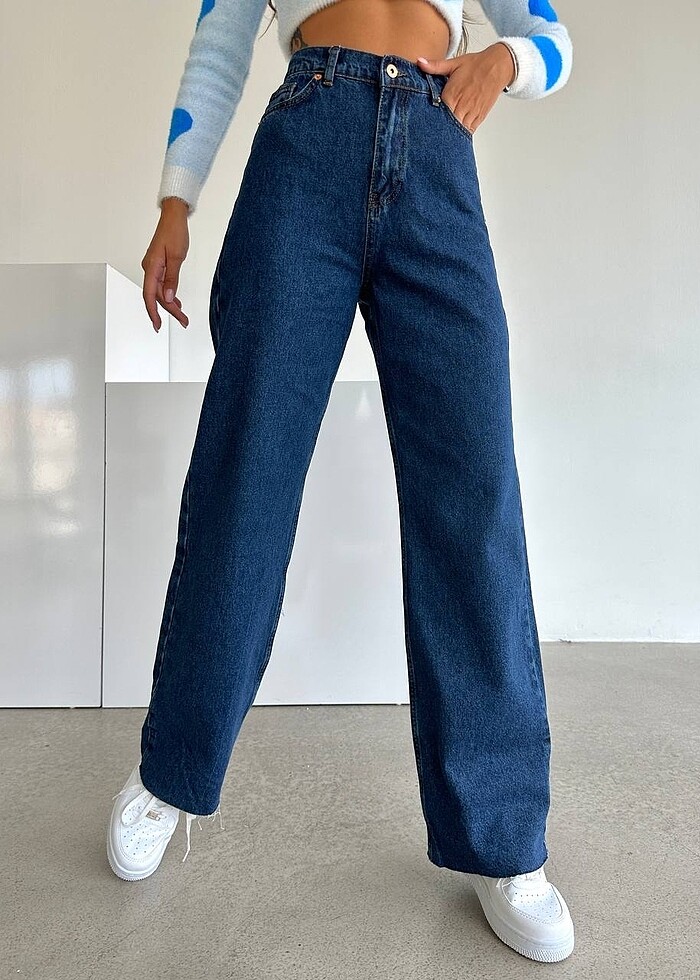 Yüksek bel palazzo jean - Görsel 2