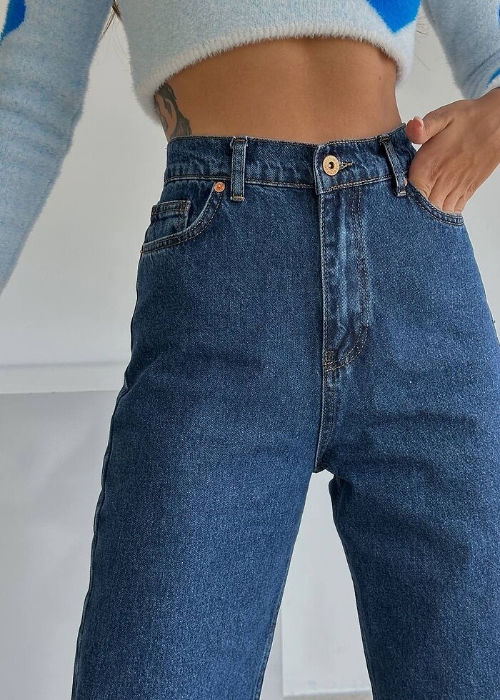 Yüksek bel palazzo jean - Görsel 5