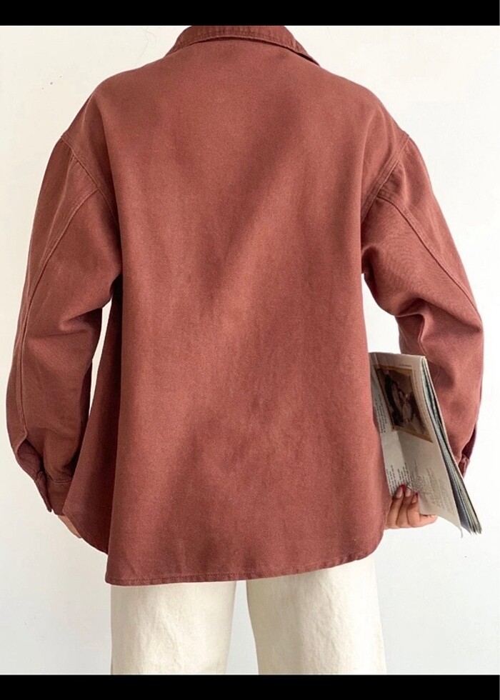 Oversize kalıp denim ceket - Görsel 2