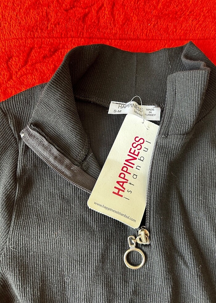 Crop fermuarlı bluz - Görsel 2