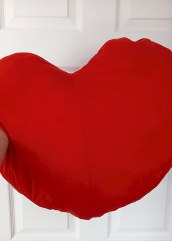 Kırmızı Kalp Şeklinde Yastık - Görsel 11