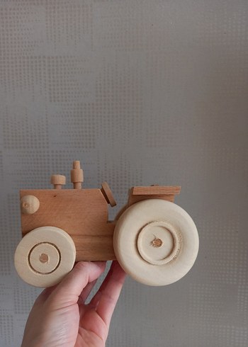 El Yapımı Ahşap Oyuncak Araba, Kasalı Traktör - Görsel 8