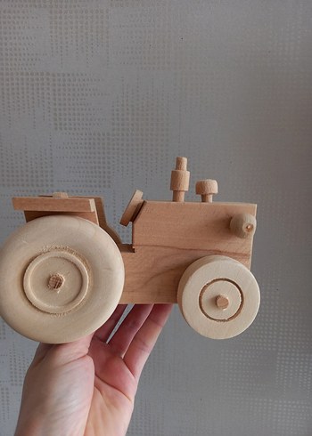 El Yapımı Ahşap Oyuncak Araba, Kasalı Traktör - Görsel 9
