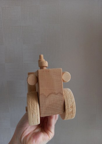 El Yapımı Ahşap Oyuncak Araba, Kasalı Traktör - Görsel 13