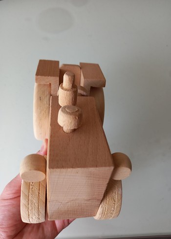 El Yapımı Ahşap Oyuncak Araba, Kasalı Traktör - Görsel 10