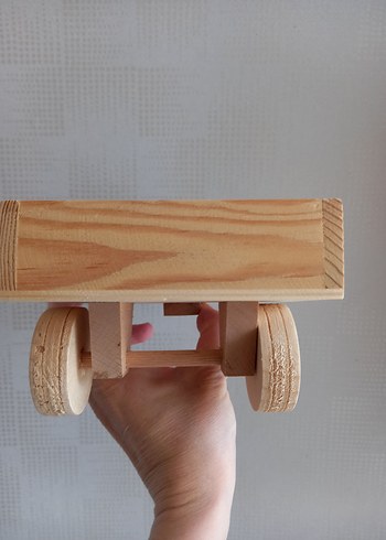 El Yapımı Ahşap Oyuncak Araba, Kasalı Traktör - Görsel 16