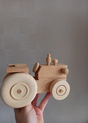 El Yapımı Ahşap Oyuncak Araba, Kasalı Traktör - Görsel 7
