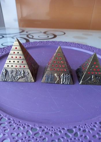 Mısır Piramitlrri Seti 3lü Biblo, Dekoratif Dekorasyon Ürünü - Görsel 3