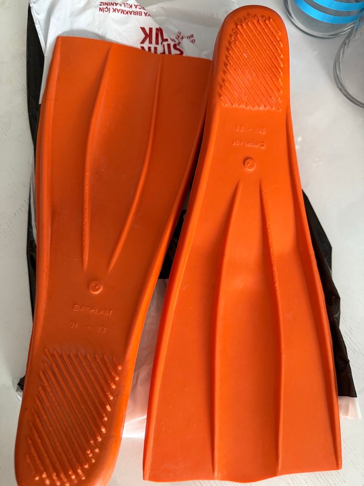 Erkek Turuncu Spor Kauçuk Yüzme Paletleri 31 33 - Görsel 5