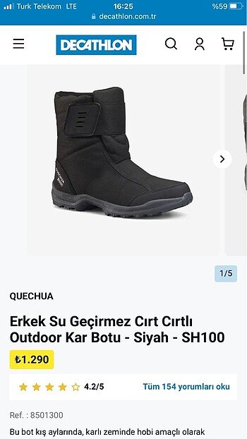Decatlon 40 numara erkek botu