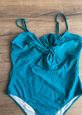 Turkuaz Drapeli İnce Askılı Mayo - Görsel 3