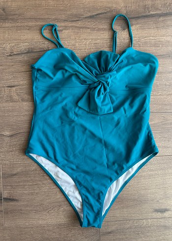 Turkuaz Drapeli İnce Askılı Mayo - Görsel 2