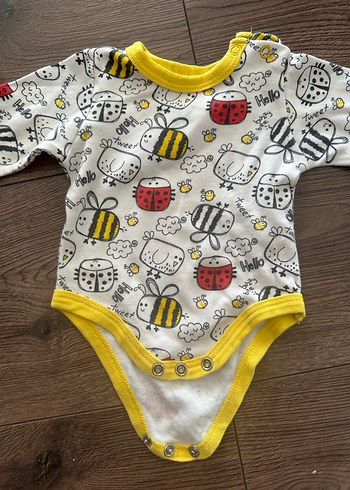 Uzun Kollu Bebek Body, Bal Arısı Desenli - Görsel 6