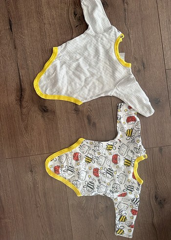 Uzun Kollu Bebek Body, Bal Arısı Desenli - Görsel 7