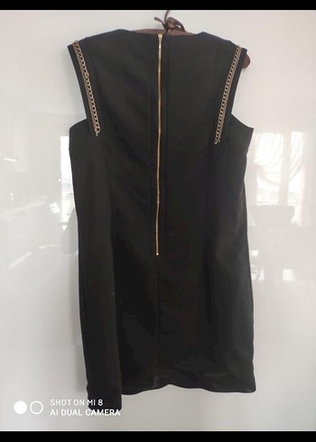 Siyah Midi Kolsuz Elbise - Görsel 3