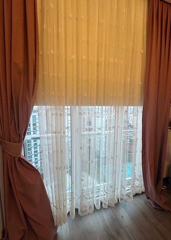 Gül kurusu kadife fon perde - Görsel 6