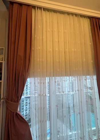 Gül kurusu kadife fon perde - Görsel 3