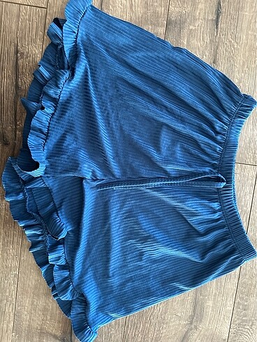 l Beden mavi Renk Askılı şortlu pijama takımı
