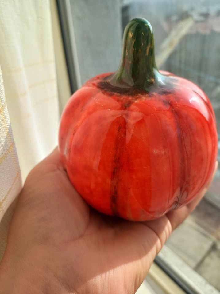 Renkli Turuncu elyapimi çini Kabak Figür - Görsel 2