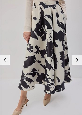 Touche marka Salaş Kesim Desenli Uzun Etek - Görsel 3