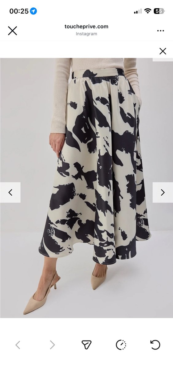 Touche marka Salaş Kesim Desenli Uzun Etek - Görsel 3